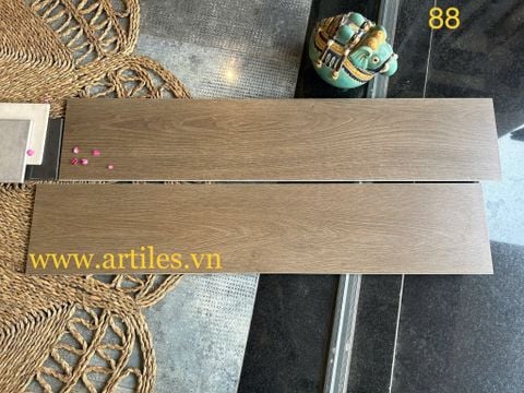  Gạch giả vân gỗ 20x100cm màu nâu đất Art88 