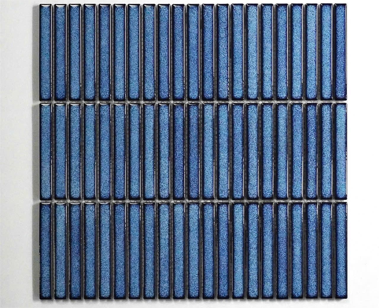Gạch mosaic que men rạn xanh dương ArtM028