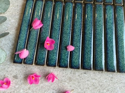  Gạch mosaic que men rạn xanh dương ArtM019 
