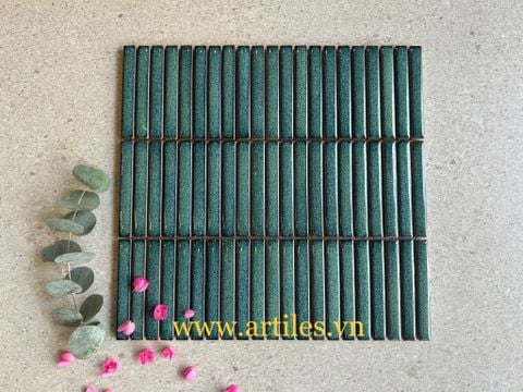  Gạch mosaic que men rạn xanh dương ArtM019 