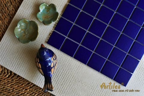  Gạch Mosaic vuông màu xanh tím ArtM755 