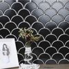 GẠCH MOSAIC VẢY CÁ MÀU ĐEN MỜ ArtM89