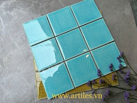  Mosaic men rạn 10x10cm màu xanh dương ArtM1015 
