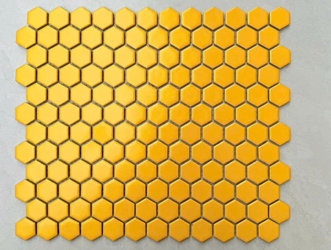 Gạch mosaic lục giác màu vàng