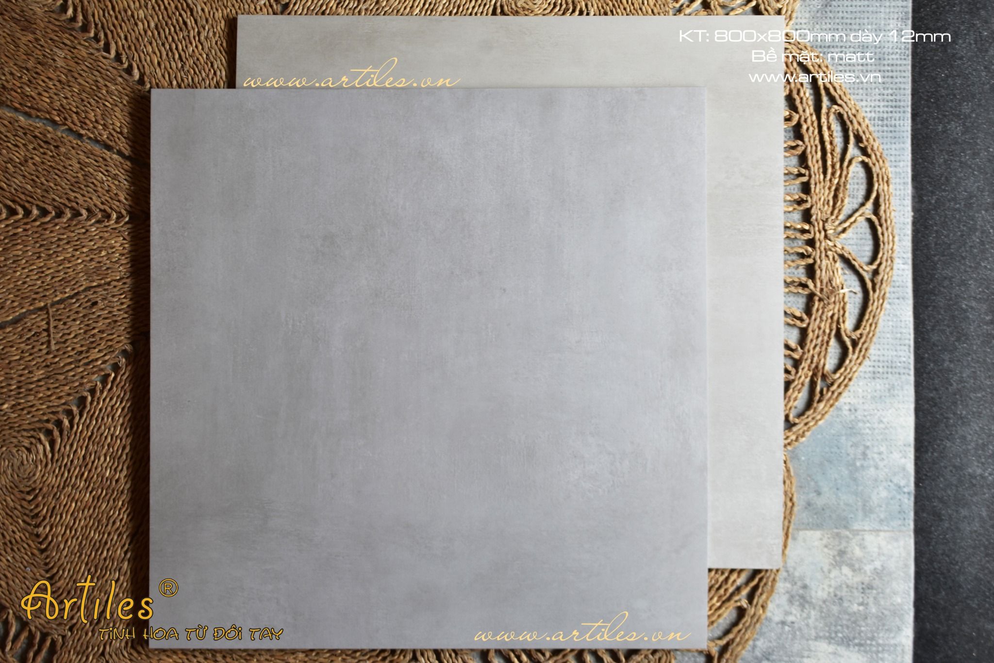 Gạch ximang 80x80cm xám đẹp Art102M