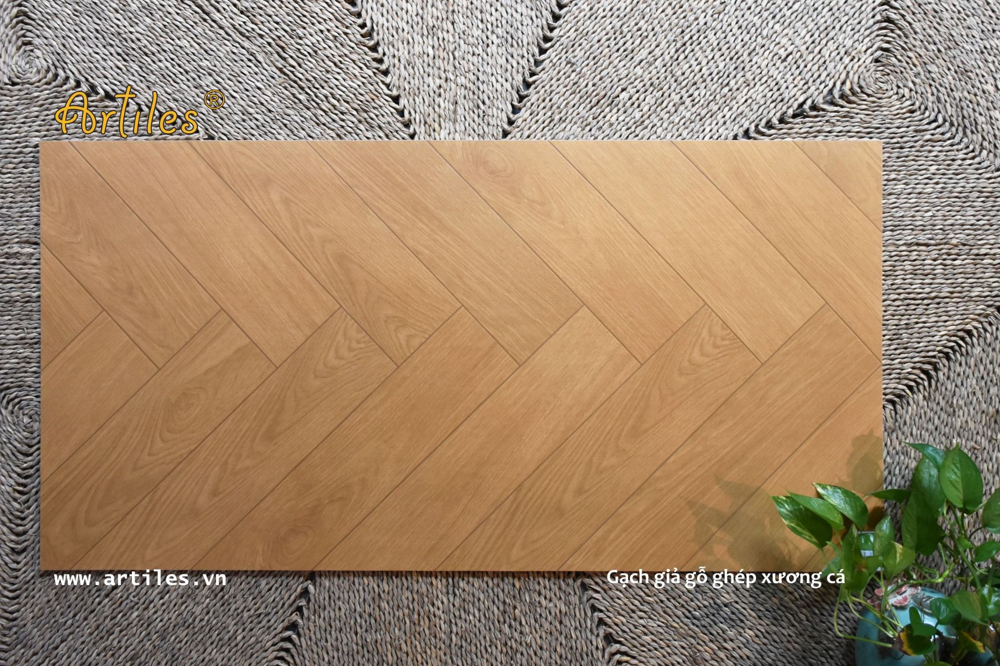 Gạch Vân Gỗ xương cá 60x120cm ArtE02