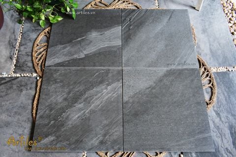  Gạch mờ 80x80 vân đá xám đen 