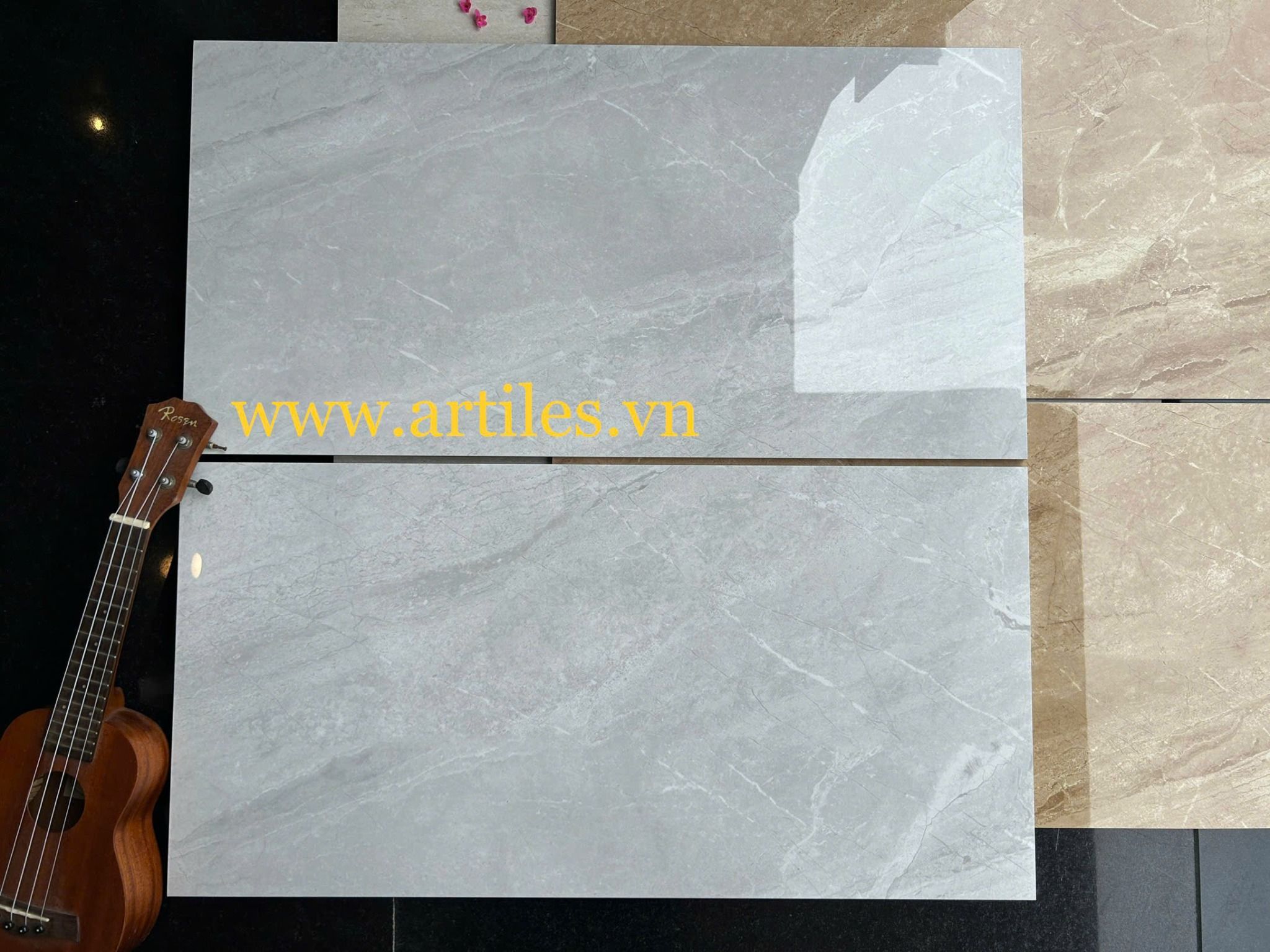 Gạch bóng kiếng ốp tường 40x80cm vân đá Art P011