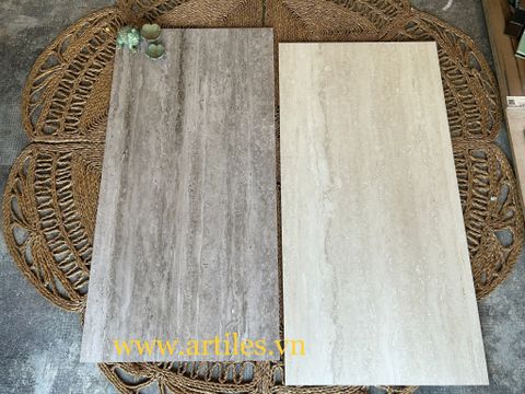  Gạch Vân Đá Travertine 60x120cm mờ chống trượt 