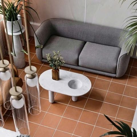  Gạch bông đỏ trơn 