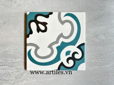  Gạch bông sừng trâu xanh 