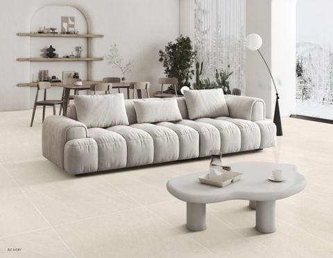 Gạch lát nền màu kem ngà Ivory 