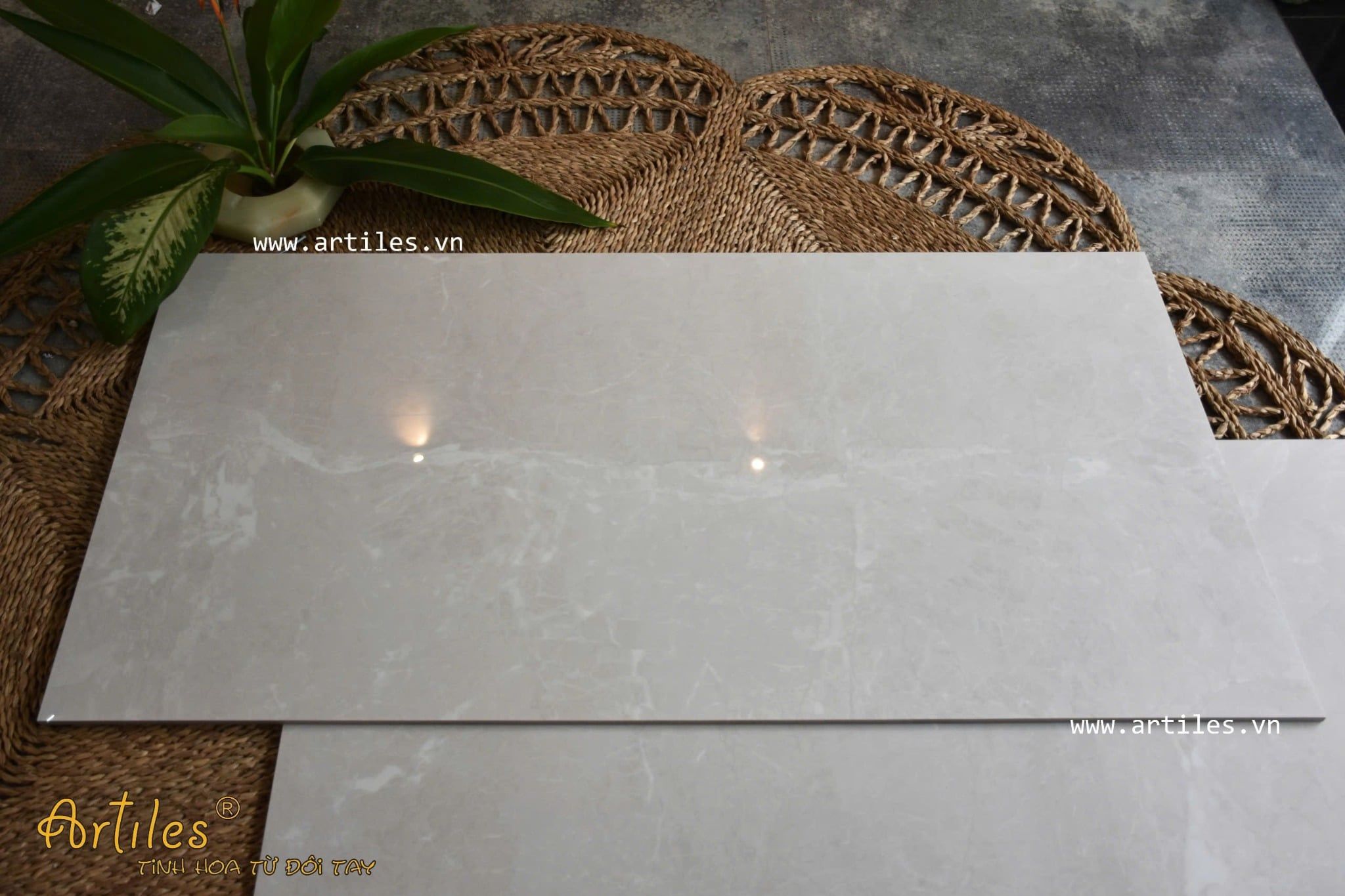 Gạch bóng vân đá kem 40x80cm ArtSA806