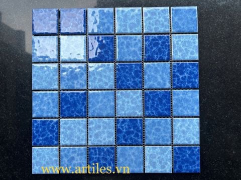  Gạch mosaic gốm men bông ốp hồ bơi 