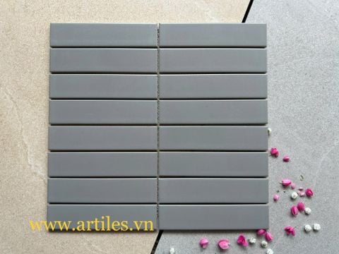  Gạch mosaic thanh que màu xám nhạt 