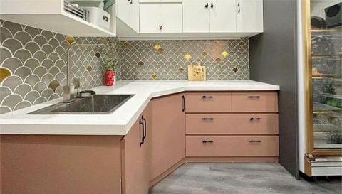  Gạch Mosaic Vảy Cá Xám Bóng ArtM88 