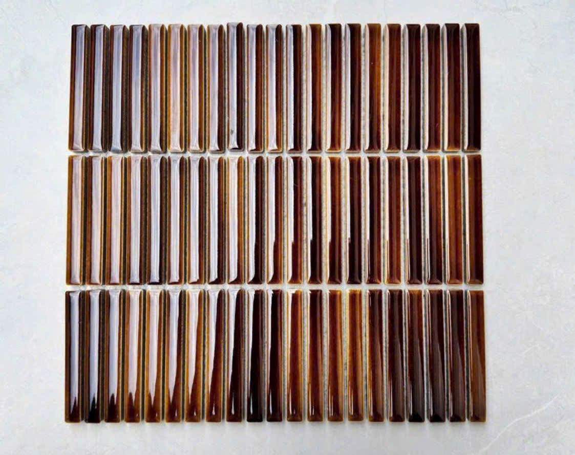 Gạch mosaic thanh que màu nâu cafe Art06