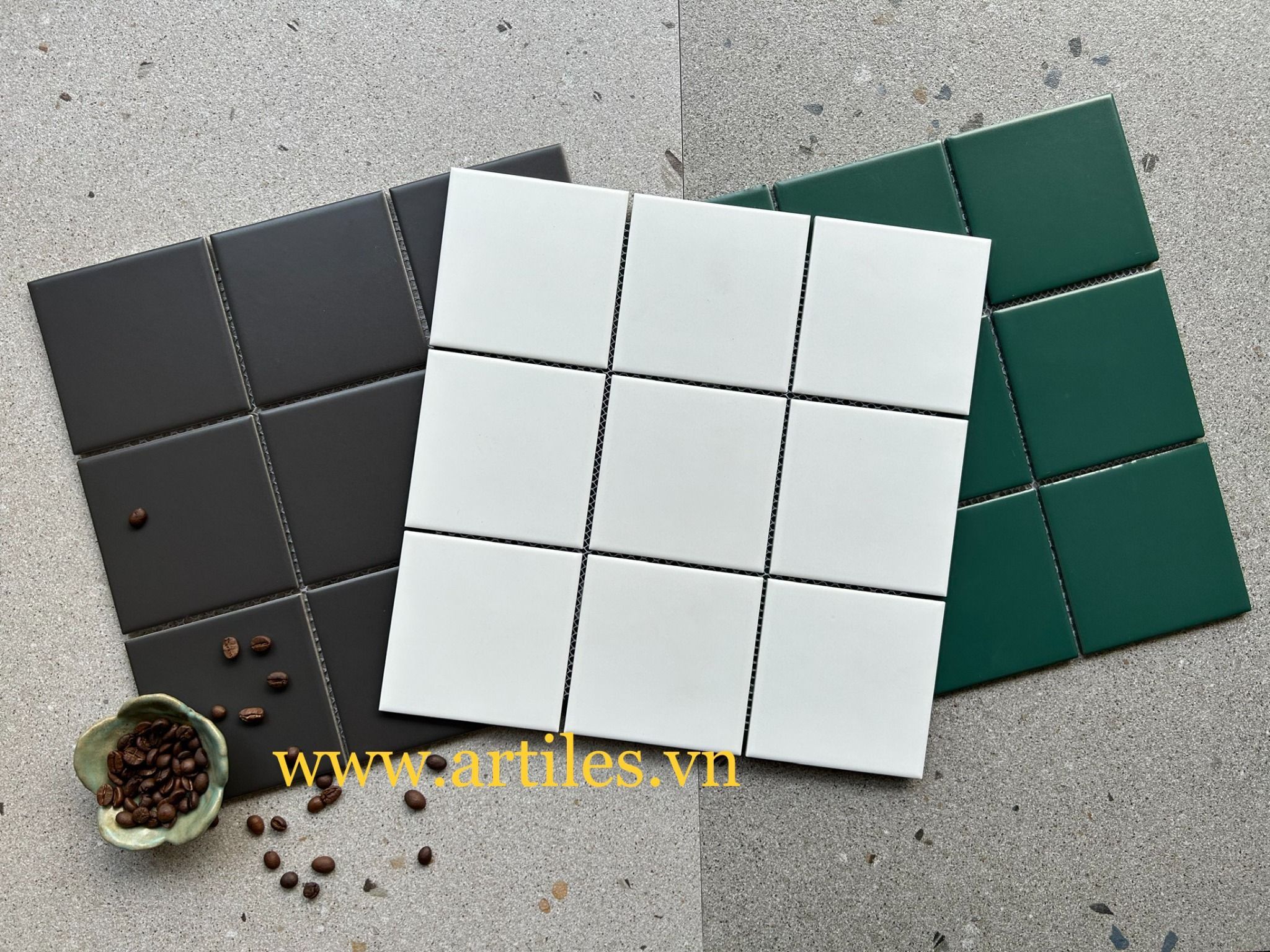 Gạch Mosaic 10x10 Men Mờ Màu Trắng ArtM901
