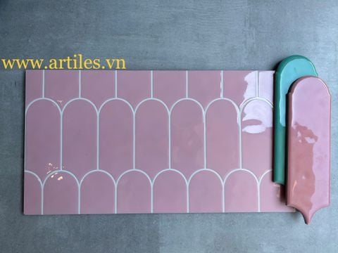  Gạch ốp tường 30x60cm lông vũ màu hồng 