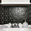 Gạch Mosaic Kim Cương Lập Phương Đen Mờ ArtM4804