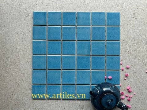 Gạch mosaic men rạn màu xanh dương ArtG960 