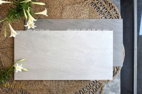  Gạch ốp lát 60x120cm mờ vân đá màu xám trắng Art101M 