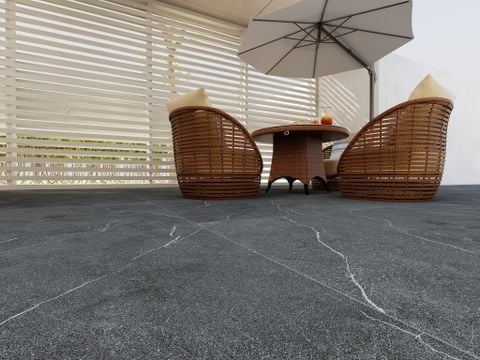  Gạch lát nền màu đen vân chớp trắng Art313M 