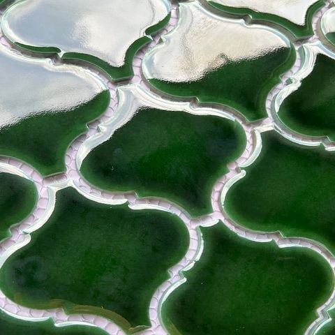 Gạch Mosaic Lồng Đèn Màu Xanh Lá Đậm 
