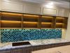 Gạch mosaic vảy cá men rạn mix màu xanh ArtM29