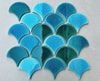 Gạch mosaic vảy cá men rạn mix màu xanh ArtM9002