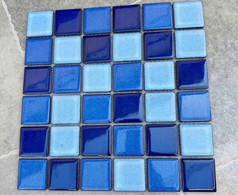  Gạch Hồ Bơi Mix Xanh Biển Đậm ArtM668 
