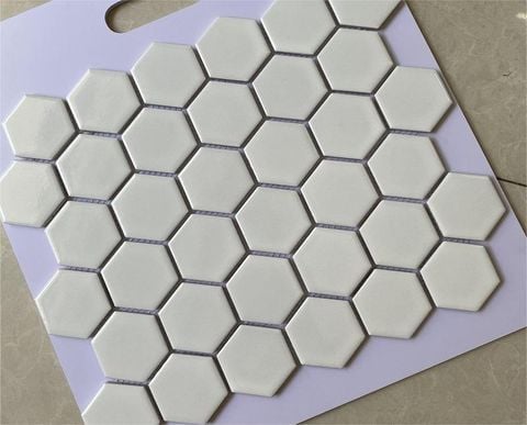  Gạch mosaic lục giác trắng bóng 
