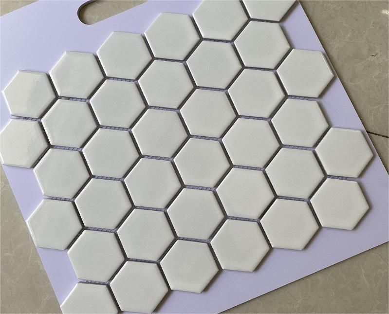 Gạch mosaic lục giác trắng bóng