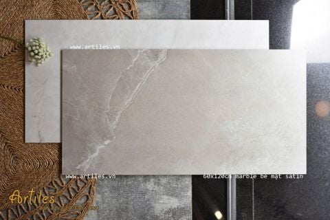 Gạch mờ mịn - gạch babyskin 60x120cm vân đá nâu nhạt 