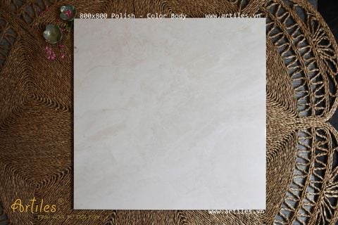  Gạch Bóng Kiếng vân đá kem hồng nhạt Art20 