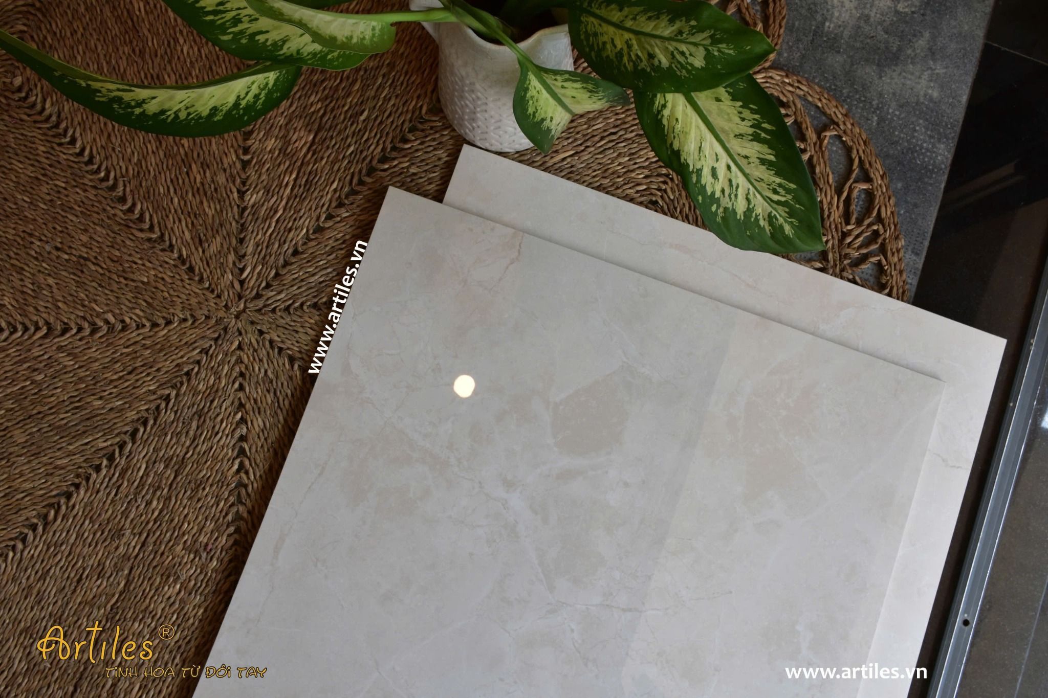 Gạch bóng kiếng vân đá kem 60x120cm ArtGP32