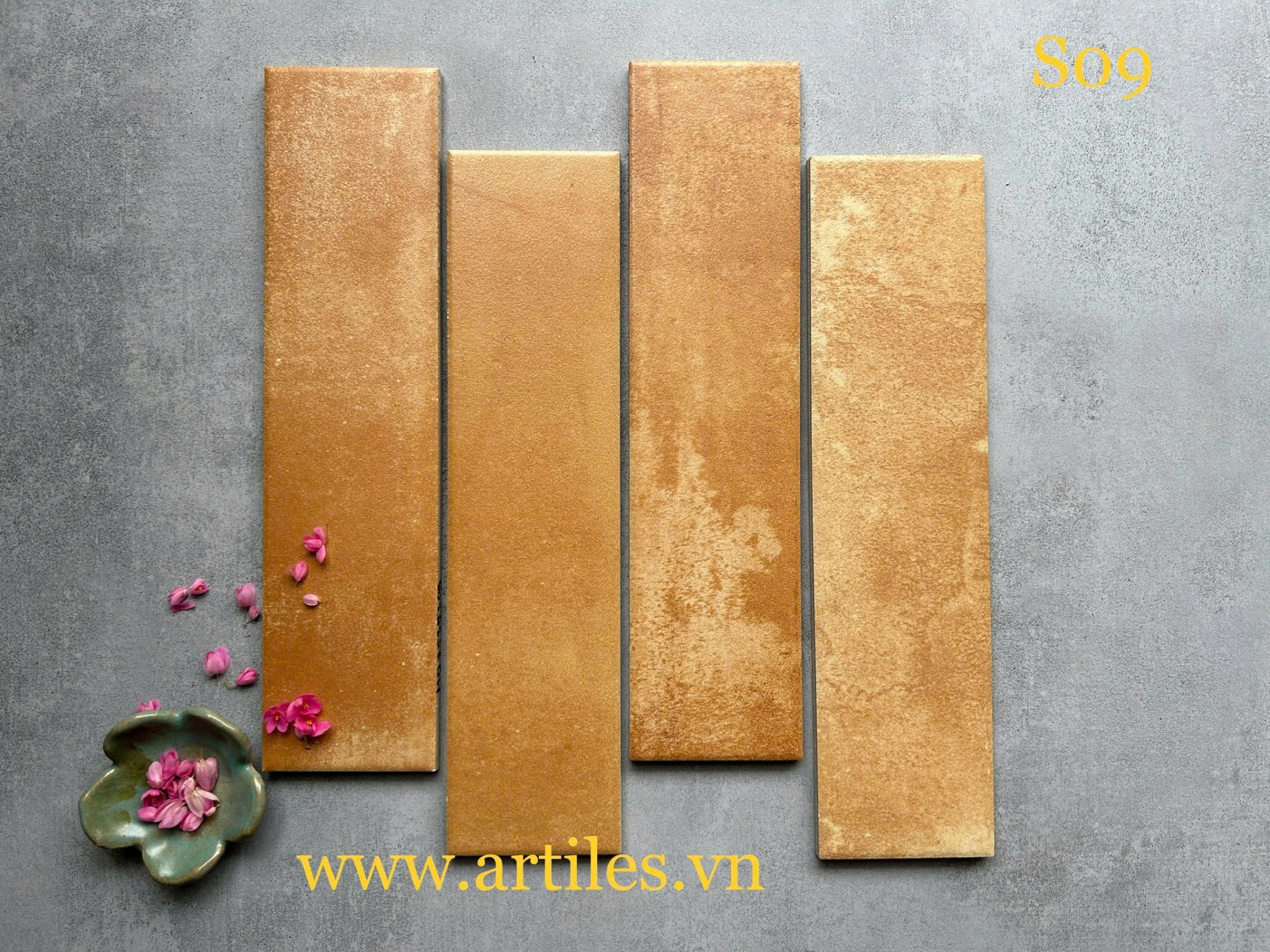Gạch thẻ cam mờ phẳng ArtS09