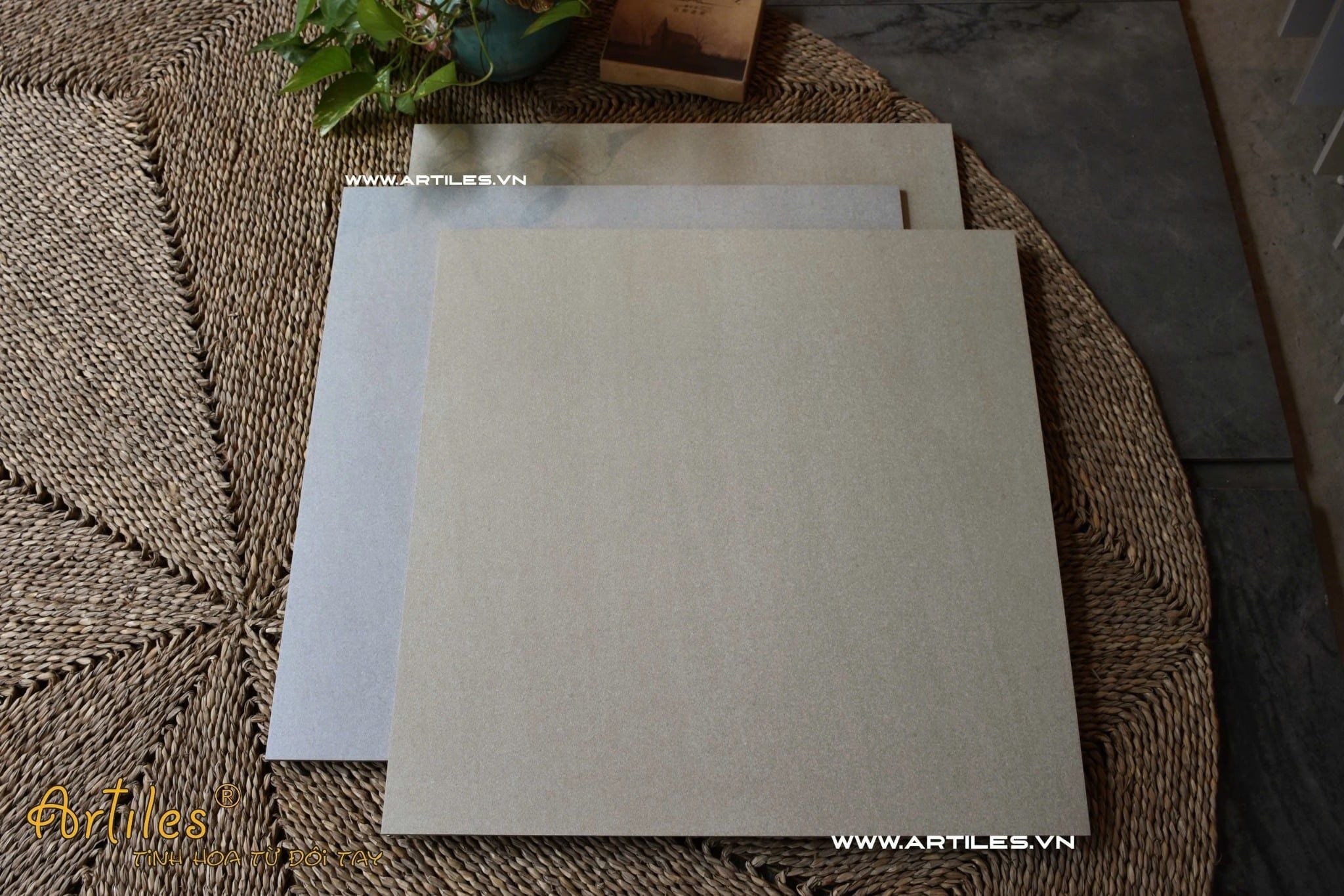 Gạch 60x60 màu vàng kem mờ ArtSM03