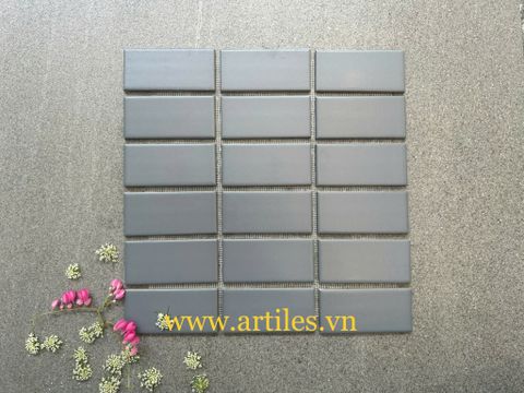  Mosaic chữ nhật màu xám 45x95mm 