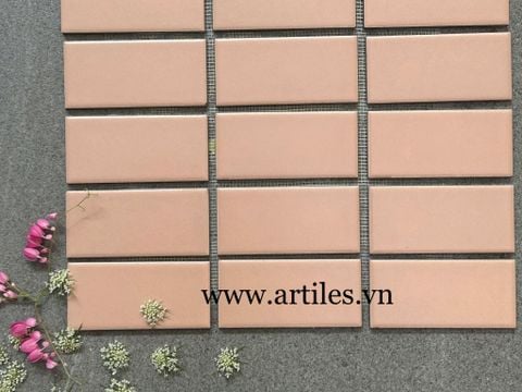  Mosaic chữ nhật màu hồng 45x95mm 