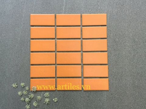  Mosaic chữ nhật màu cam 45x95mm 