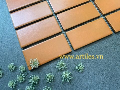  Mosaic chữ nhật màu cam 45x95mm 