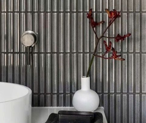  Gạch mosaic thanh lõm xám nhạt ArtM05 