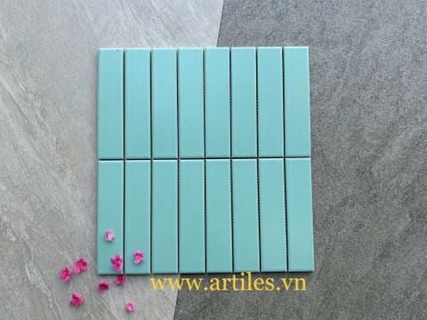  Gạch mosaic que đũa màu xanh nhạt 
