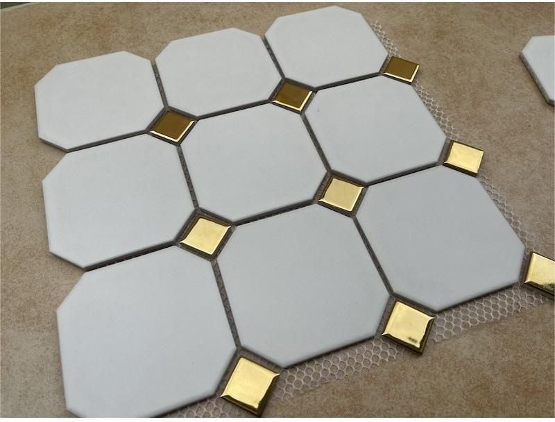 Gạch Mosaic Bát Giác Vàng