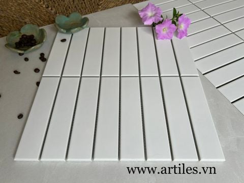  Gạch mosaic thanh que màu trắng ArtM01 