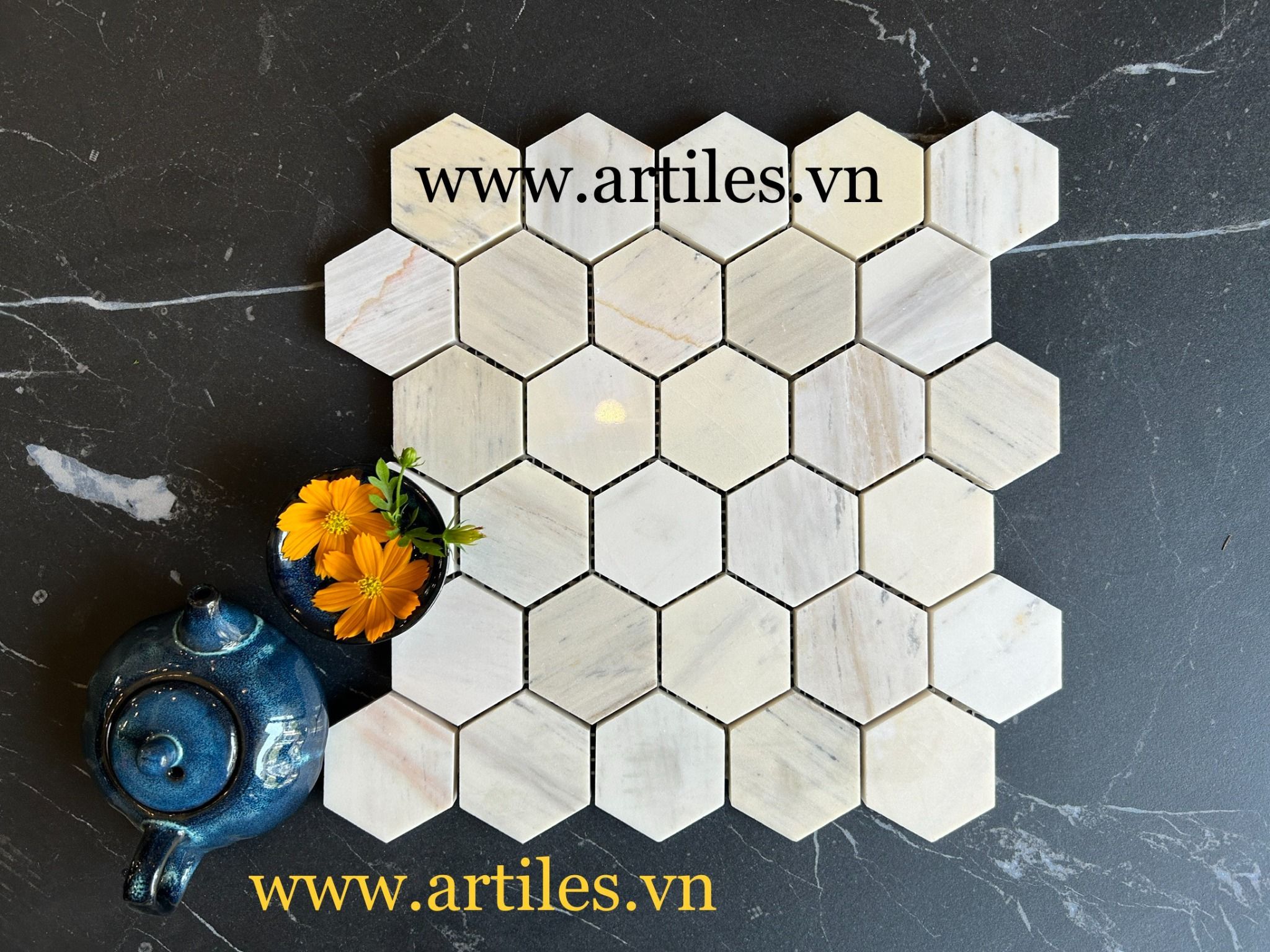 Đá mosaic hình lục giác