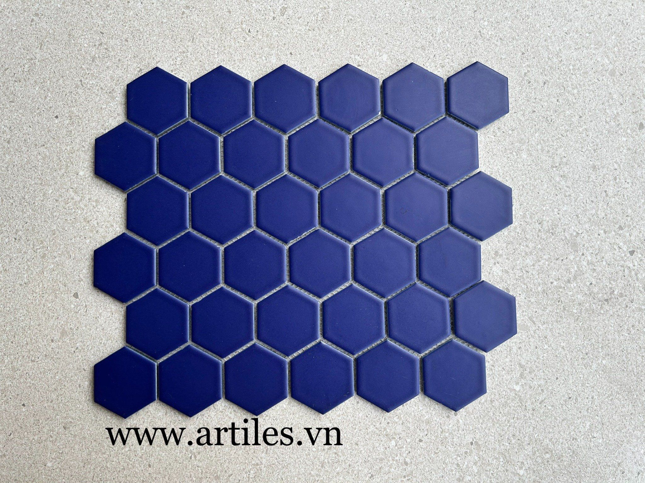 Gạch mosaic lục giác màu xanh