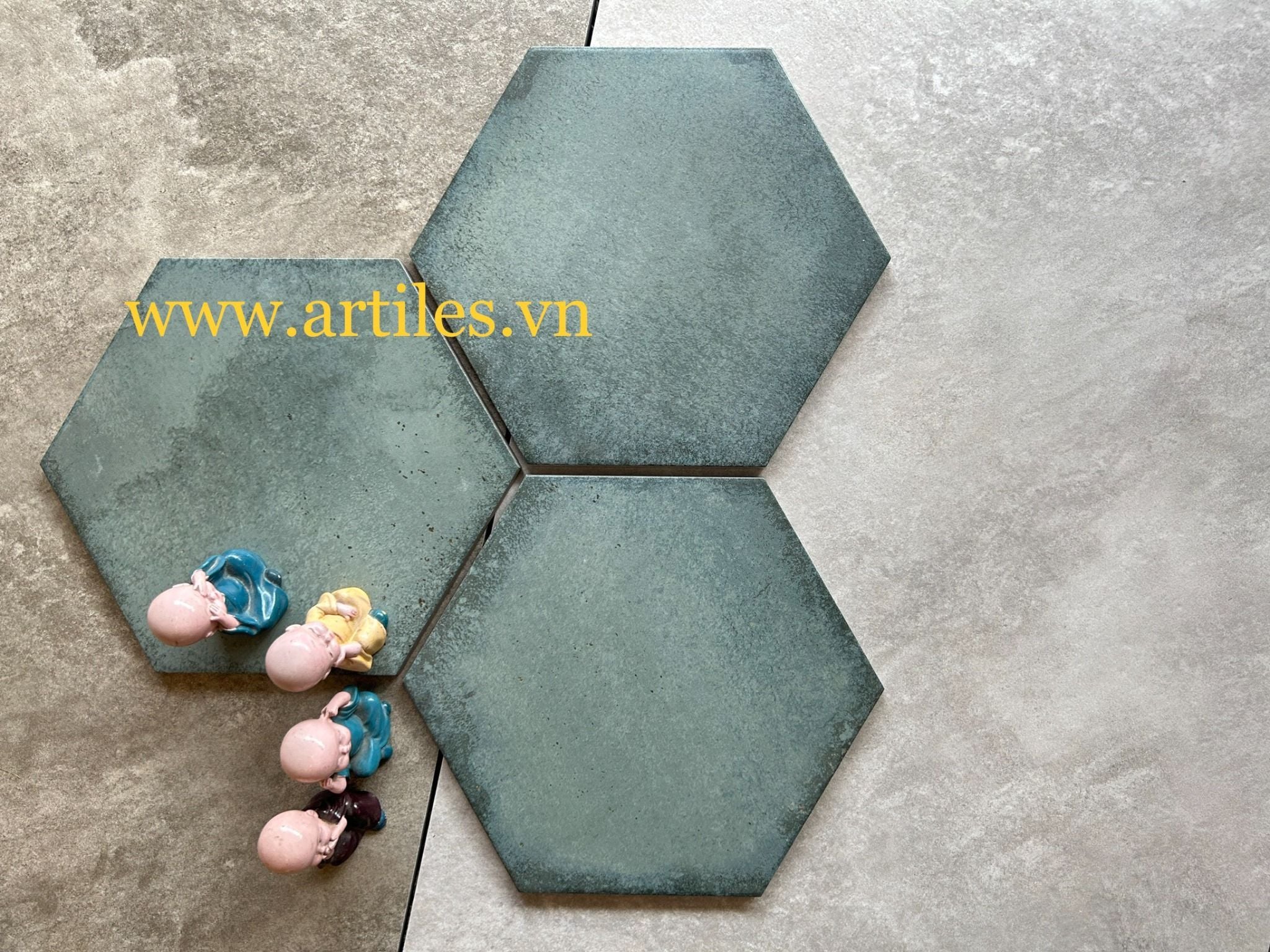GẠCH LỤC GIÁC  MÀU XÁM RÊU