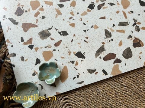  Gạch giả đá mài terrazzo màu cam màu nâu  Art6060 -Ter48 
